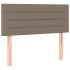 Cama box spring con colchón LED tela gris taupe 90x200