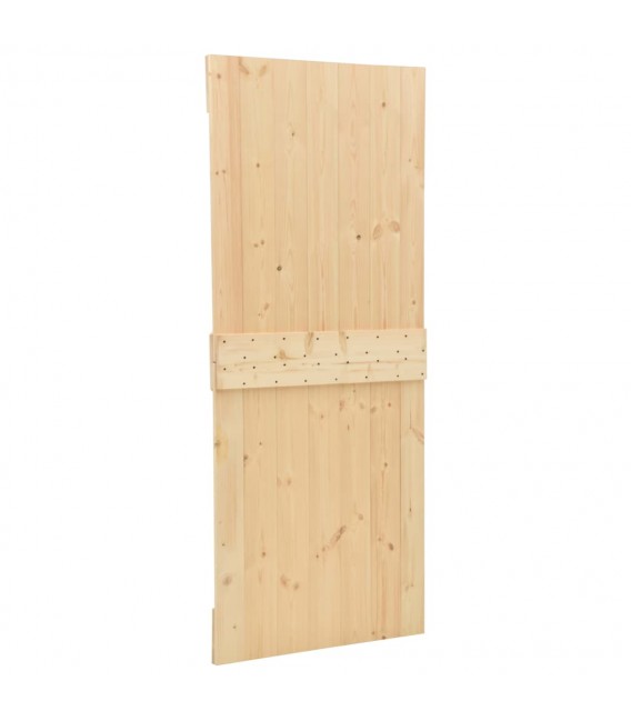 Puerta corredera con herrajes madera maciza de pino 80x210 cm