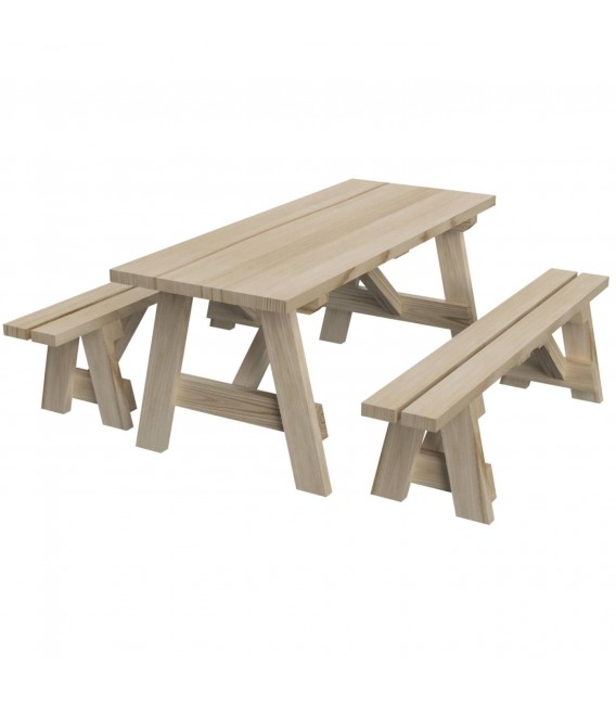 Mesa de picnic Zurich con bancos de madera