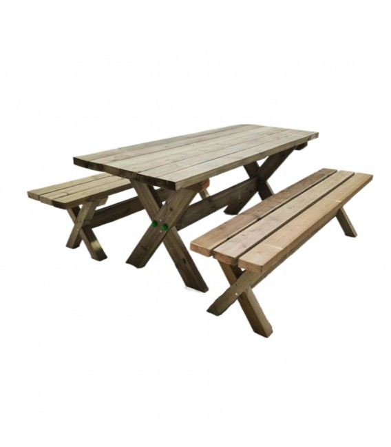 Mesa de picnic Xerta con bancos de madera