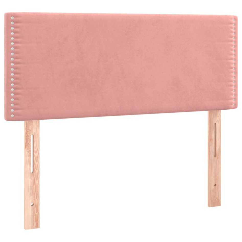 Cama box spring con colchón terciopelo rosa 90x190