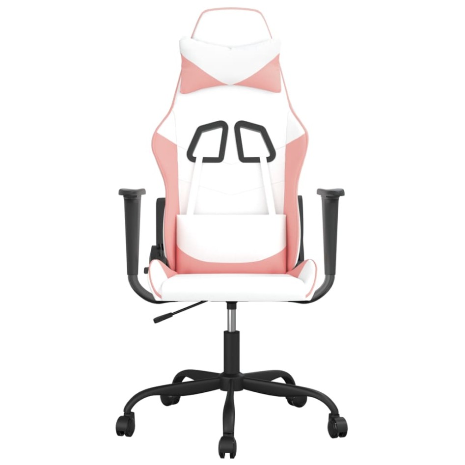 Silla gaming cuero sintético blanco y