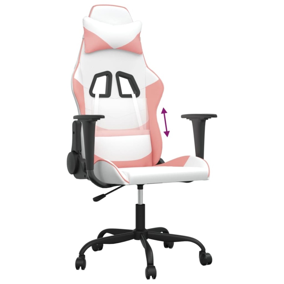 Silla gaming cuero sintético blanco y