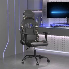 Silla gaming cuero sintético negro y