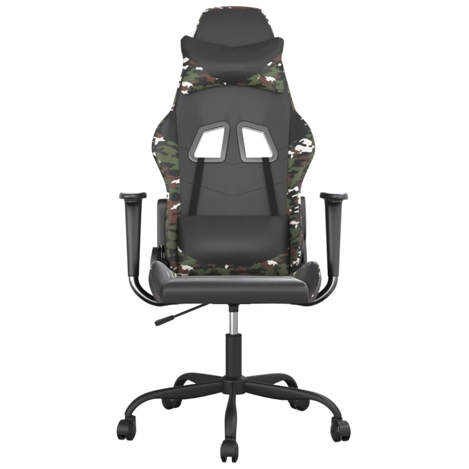 Silla gaming cuero sintético negro y