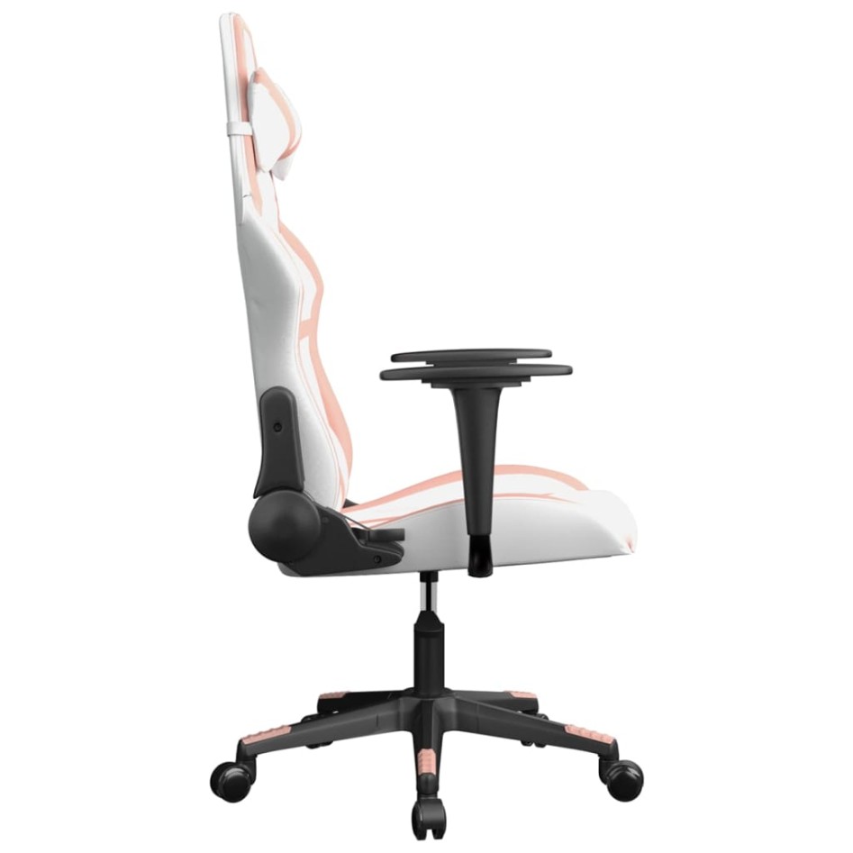 Silla gaming cuero sintético blanco y