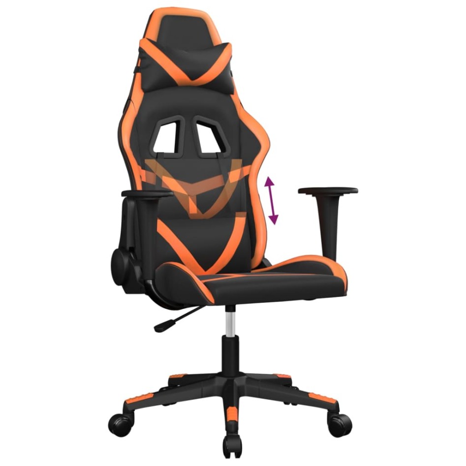 Silla gaming cuero sintético negro y
