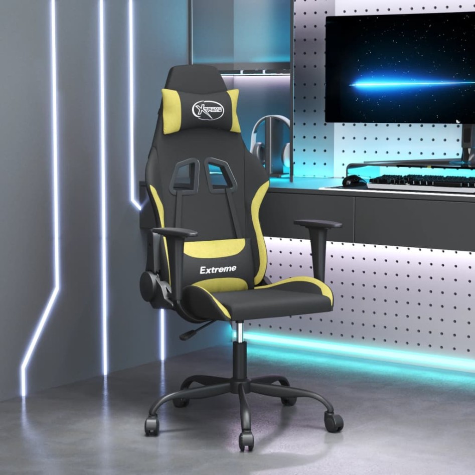 Silla gaming tela verde claro y