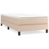 Cama box spring con colchón cuero sintético capuchino 90x200