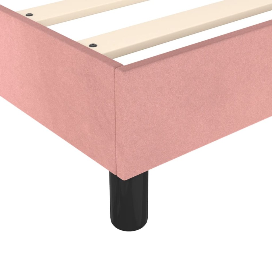 Cama box spring con colchón terciopelo rosa 120x200