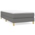 Cama box spring con colchón tela gris oscuro 100x200
