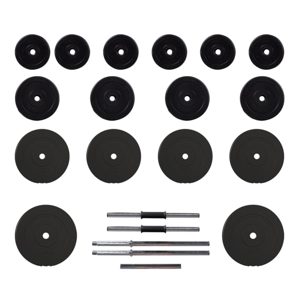 Juego de barras y mancuernas con discos 60