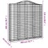 Cestas de gaviones 2 uds forma de arco hierro 200x30x200/220