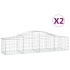 Cestas de gaviones 2 uds forma de arco hierro 200x50x40/60