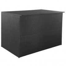 Caja de almacenaje jardín ratán sintético negro 150x100x100 cm