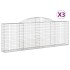 Cestas de gaviones 3 uds forma de arco hierro 300x30x100/120