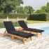 Set de muebles de jardín 3 piezas ratán sintético madera
