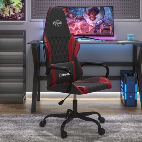 Silla gaming cuero sintético negro y rojo vino