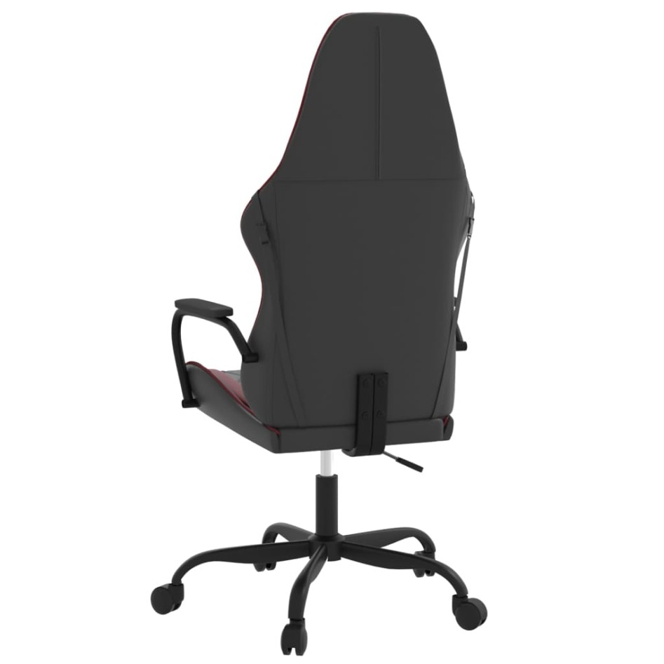 Silla gaming cuero sintético negro y rojo vino
