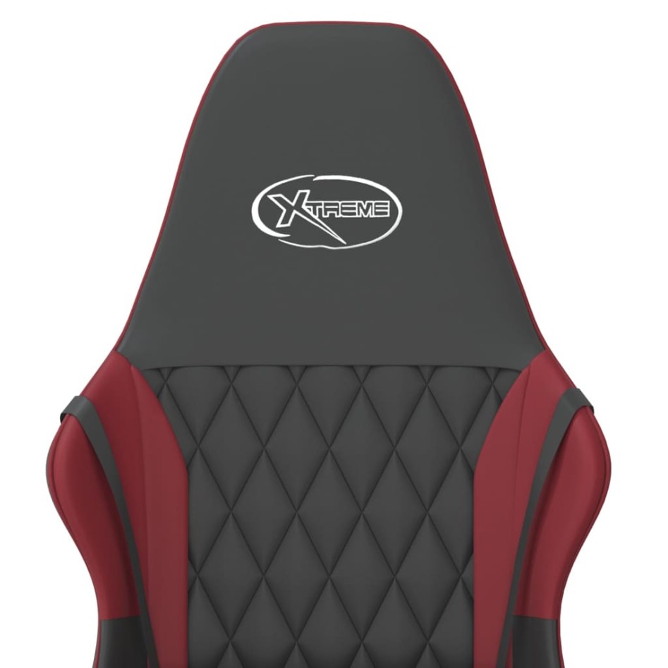 Silla gaming cuero sintético negro y rojo vino