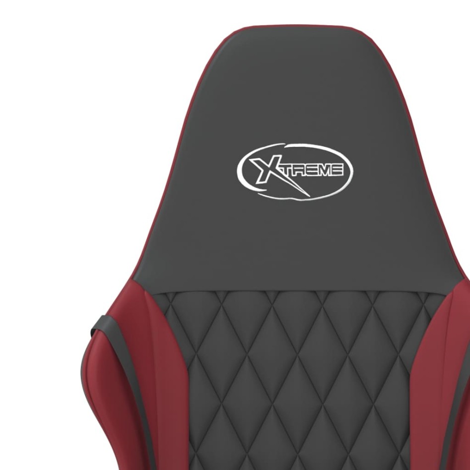 Silla gaming cuero sintético negro y rojo vino