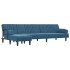 Sofá cama en forma de L terciopelo azul 260x140x70