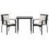 Set comedor de jardín 3 pzas con cojines ratán sintético