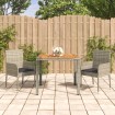Set comedor de jardín 3 piezas con cojines ratán sintético gris