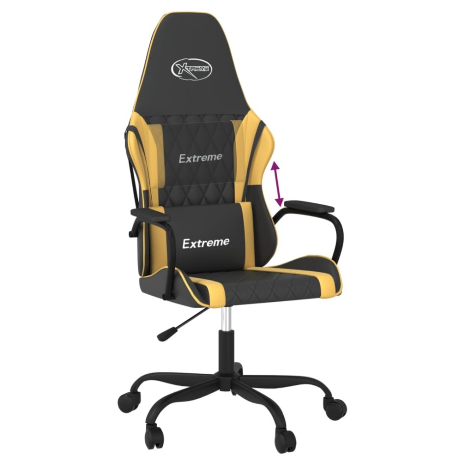 Silla gaming cuero sintético negro y