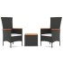 Juego muebles jardín 3 pzas madera acacia ratán sintético