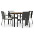 Set de muebles jardín 5 pzas con cojines ratán sintético