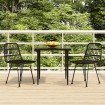Juego de comedor de jardín 3 piezas ratán sintético negro
