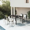 Set de muebles jardín 5 pzas con cojines ratán sintético negro