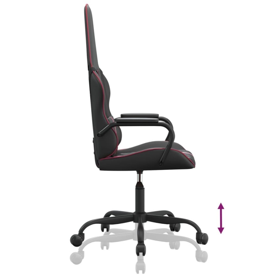 Silla gaming cuero sintético negro y rojo vino