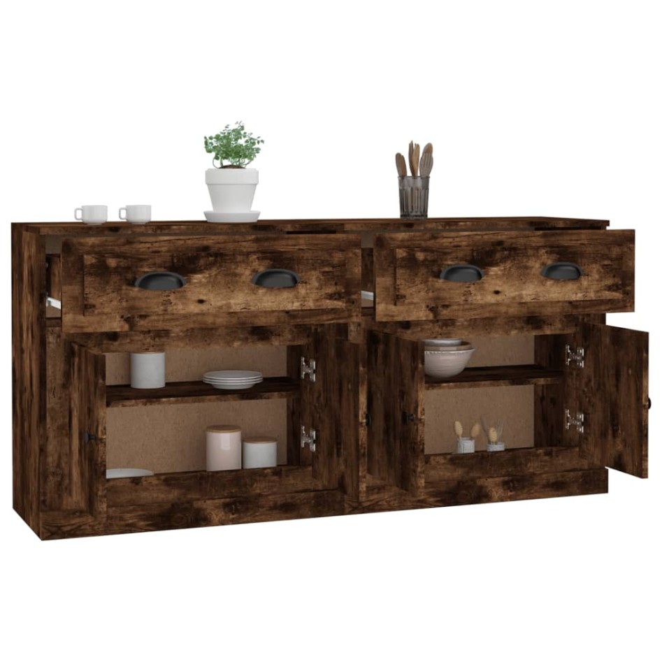 Aparadores 2 piezas madera contrachapada roble