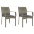 Set comedor jardín 3 pzas y cojines ratán sintético negro