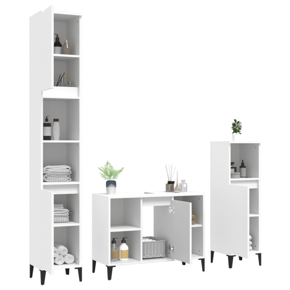 Juego de muebles de baño 3 pzas madera contrachapada