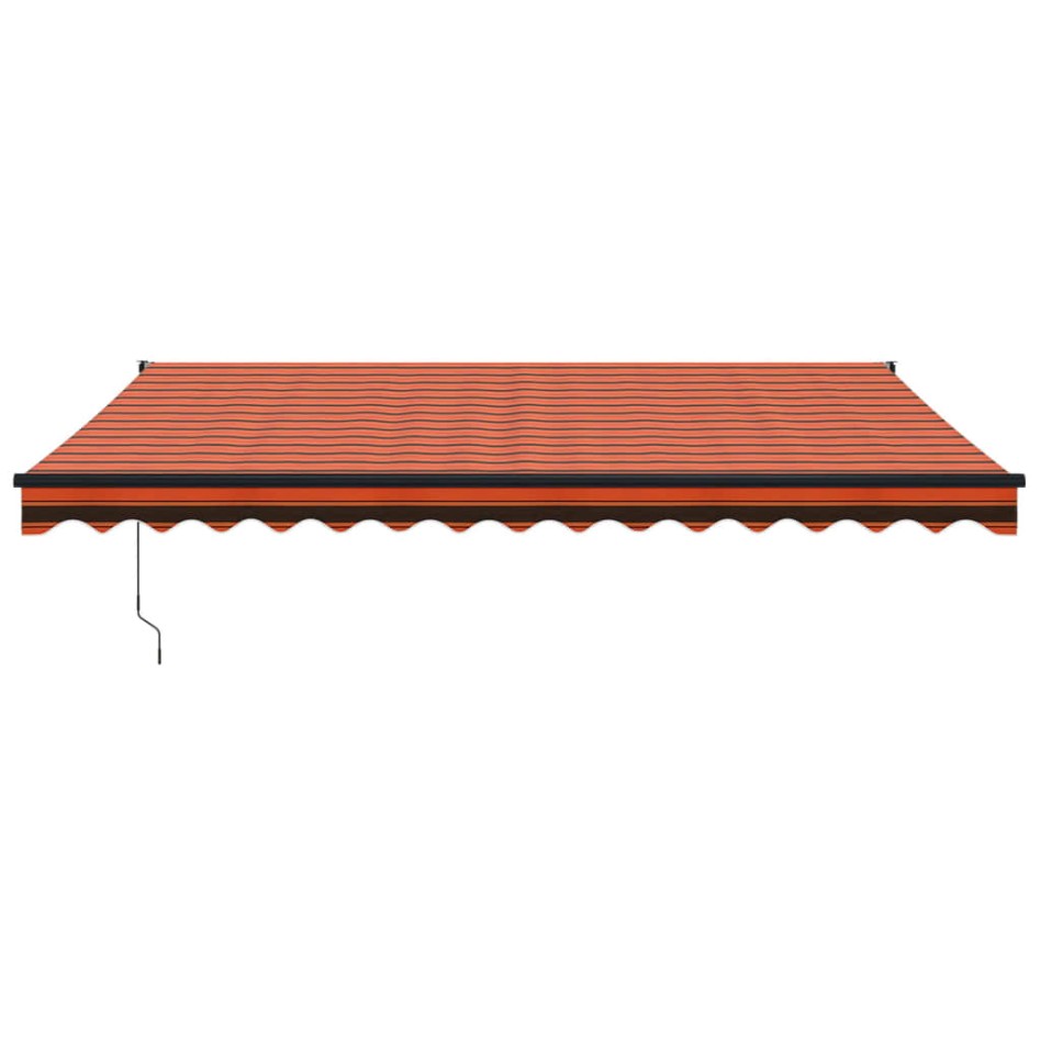 Toldo retráctil automático naranja y marrón 4,5x3