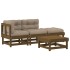 Juego muebles jardín 4 pzas y cojines madera maciza marrón