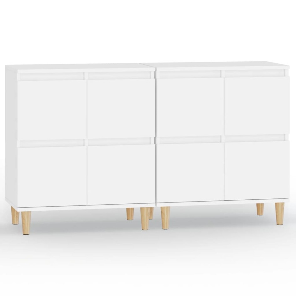 Aparadores 2 uds madera contrachapada blanco 60x35x70