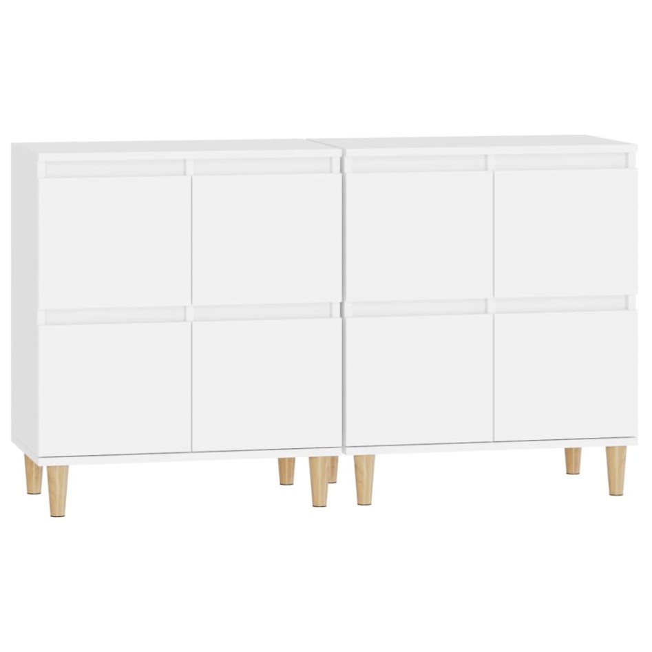 Aparadores 2 uds madera contrachapada blanco 60x35x70