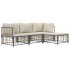 Set muebles de jardín 4 pzas y cojines ratán PE gris