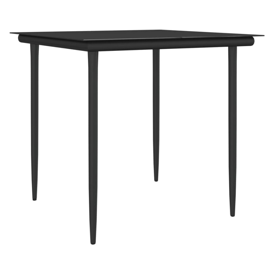 Juego comedor jardín 3 piezas y cojines ratán sintético y