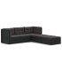 Set de muebles de jardín 5 pzas y cojines ratán sintético