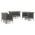 Set de muebles de jardín 6 pzas y cojines ratán sintético