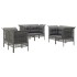 Set de muebles de jardín 6 pzas y cojines ratán sintético