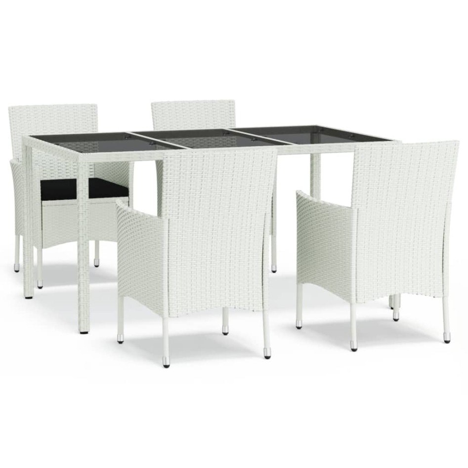 Set comedor de jardín 5 pzas con cojines ratán sintético