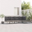 Set de muebles de jardín 5 pzas y cojines ratán sintético gris