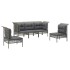 Set de muebles de jardín 5 pzas y cojines ratán sintético