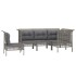 Set de muebles de jardín 5 pzas y cojines ratán sintético